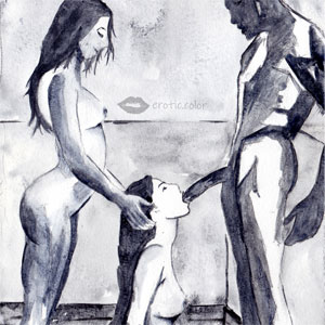 Nude Watercolor Portrait by erotic.color